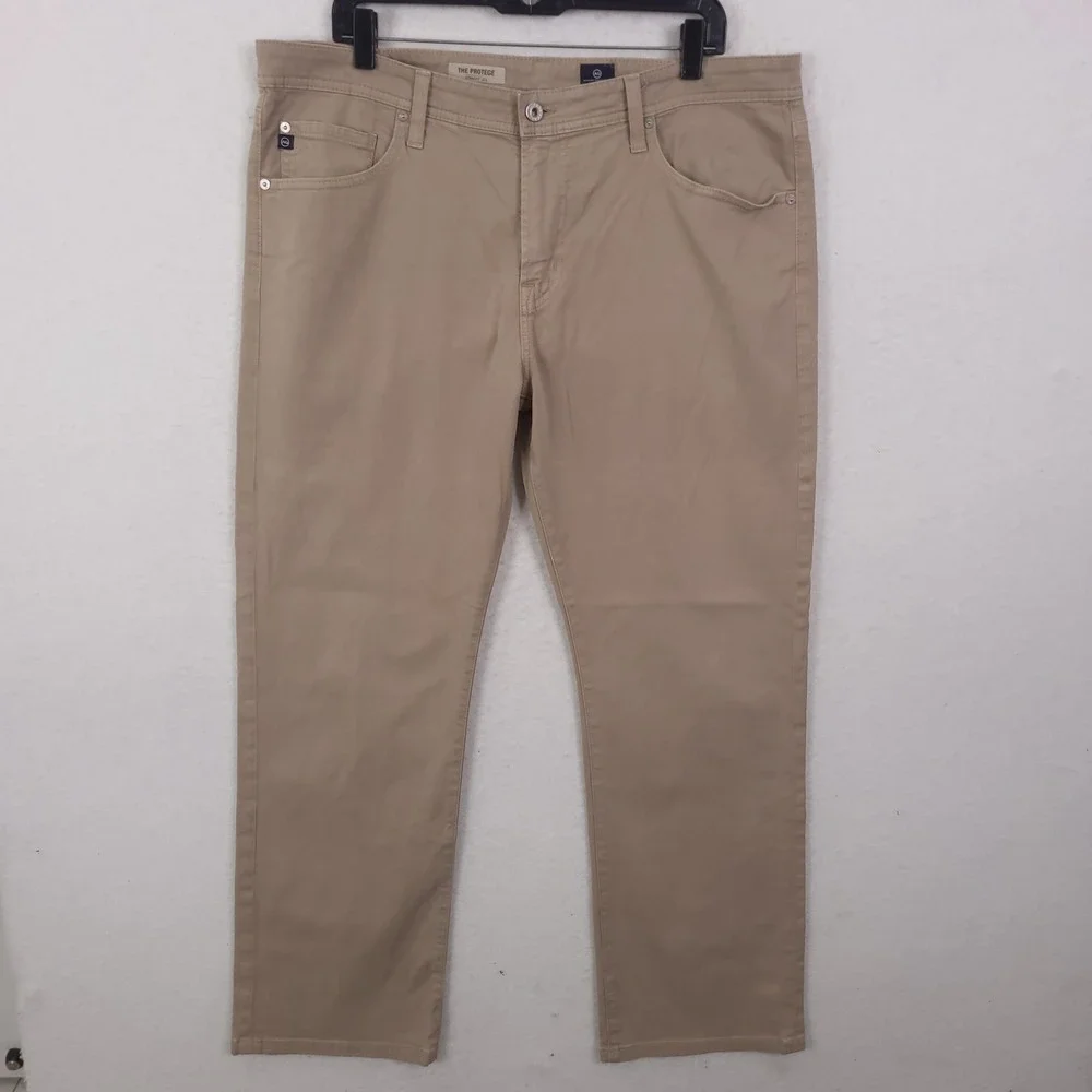 Adriano Goldschmied The Protege Pants Mens 38x34 Fits 38x30 Khaki Straight Leg